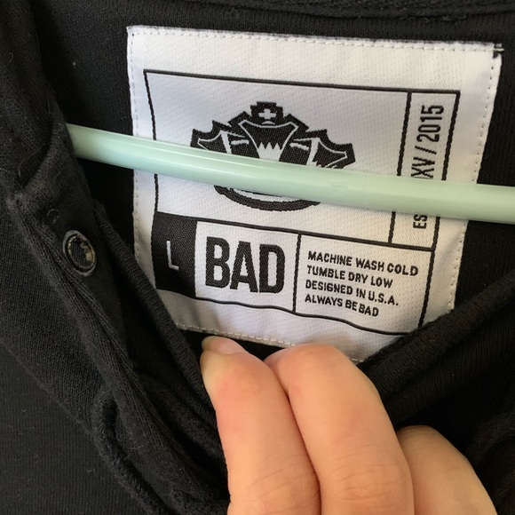 black lace up pocket front hoodie - Picture 5 of 5